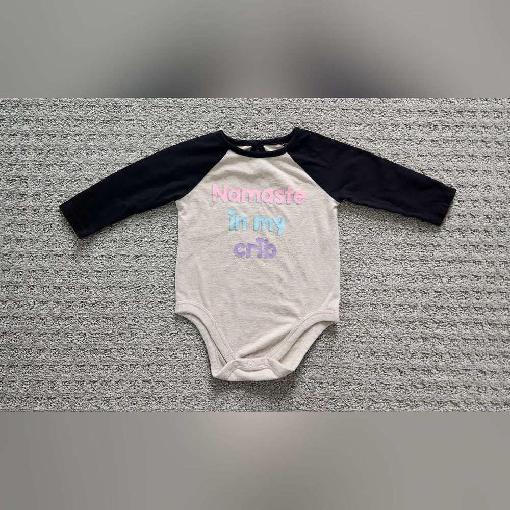 Namaste in my crib‎ long sleeved onsie Baby Girl 3-6 months